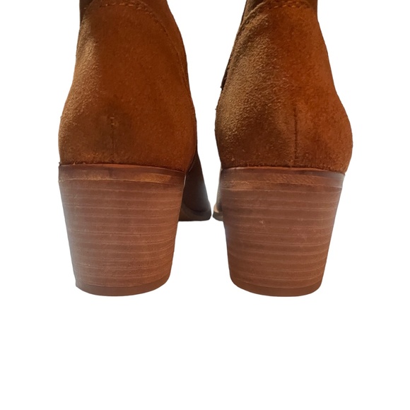 CREVO NEW Brown Suede Boots 10 Simple Unlined Mid Boot Chestnut - Picture 4 of 6